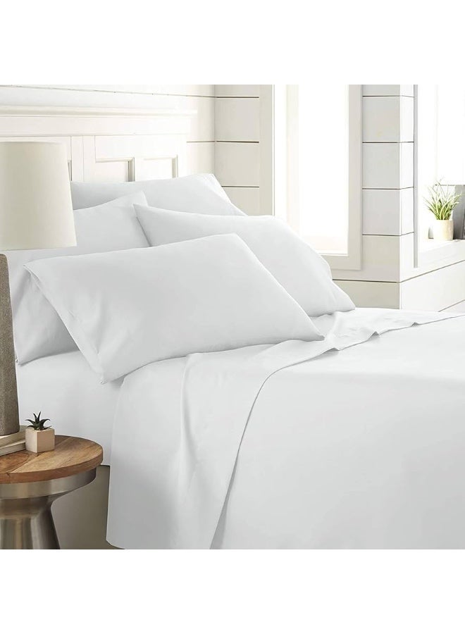 Deluxe Pearl White Comfy Flat Bed Linen Set (5 Pieces) - 240 x 260 cm - Image 3